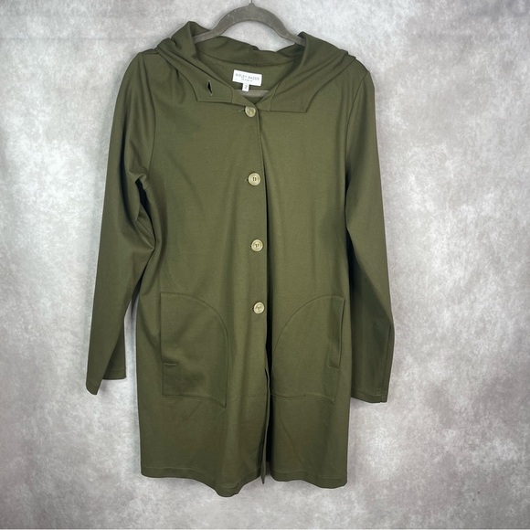 Ripley Rader Ponte Knit Hooded Jacket In Green Women's Size 2 Small - Picture 1 of 4